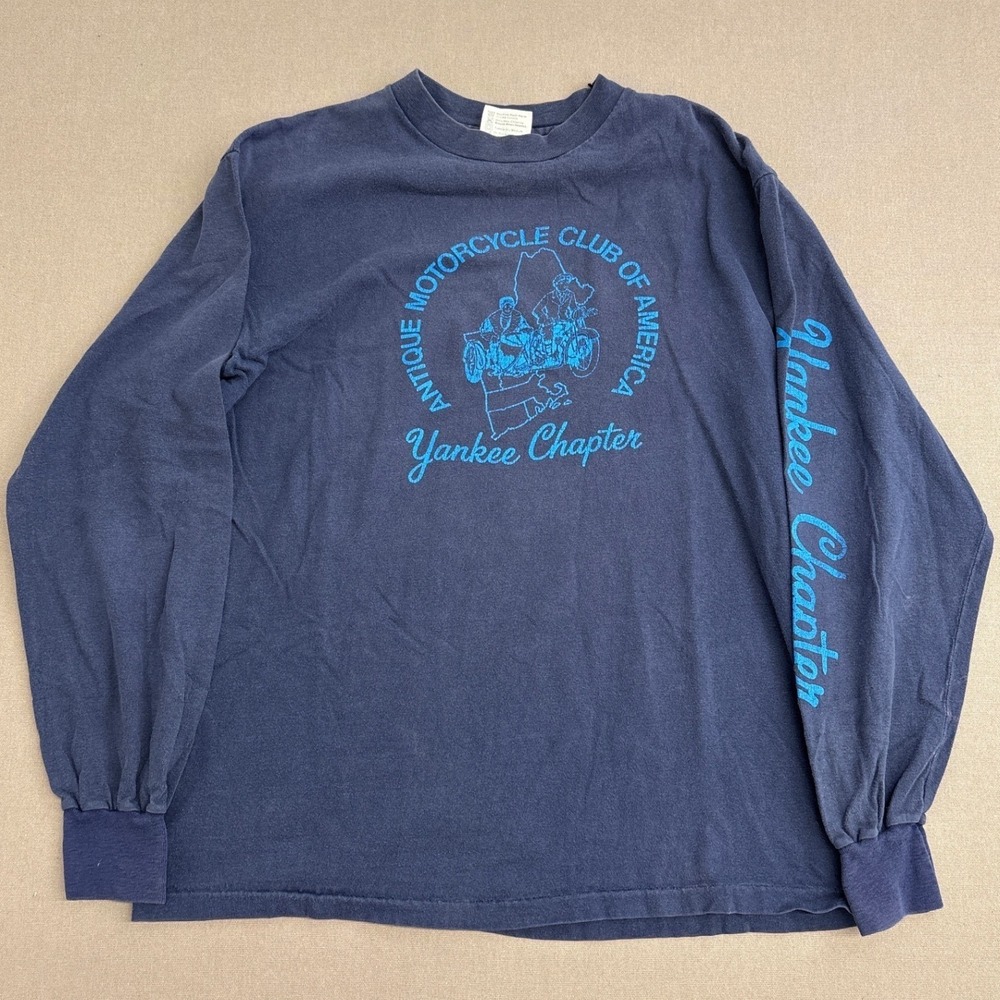 Vintage Hanes Beefy-T‎ Antique Motorcycle Club America Yankee Chapter Shirt L
